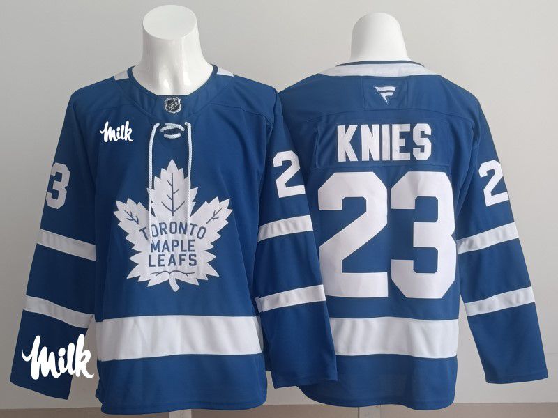 Men 2025 Toronto Maple Leafs #23 Knies Blue Fanatics Home Premium NHL Jersey style 2->toronto maple leafs->NHL Jersey